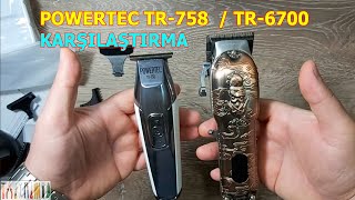 POWERTEC TR 758 Tıraş Makinesi  TR 6700 Karşılaştırma  Türkçe İnceleme  Tanıtım [upl. by Seumas]