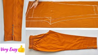 Very Easy Pant Trouser Cutting and stitching Step by Step  Pant Cutting and stitching for Begginers [upl. by Domel]