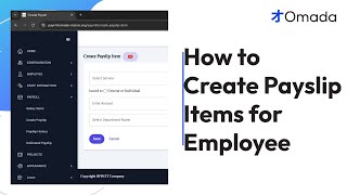 How to Create Payslip Items for Employee  Omada Payroll [upl. by Hcnarb]