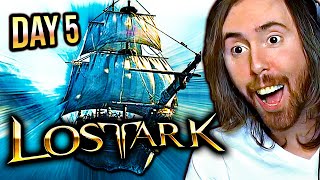 Asmongold EXCITED To Sail His First Ship In Lost Ark  DAY 5 [upl. by Balbur]