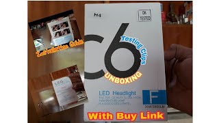 C6 H4 LED Headlight Bulbs Unboxing and Brightness Testing [upl. by Pillyhp]