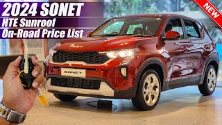 2024 Kia Sonet Base Model Sunroof HTEO On Road Price List Mileage Specs [upl. by Yenahpets]