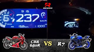 Honda CBR650R 🆚️ Yamaha YZF R7  Top Speed amp Acceleration 🔥🔥🔥 [upl. by Anayd]