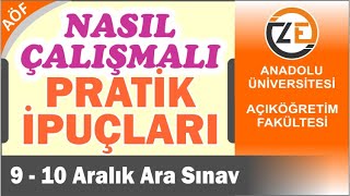 AÖF Nasıl Çalışmalı  Pratik İpuçları  2023 Güz Dönemi Ara Sınav  Canlı Dersler  Ekampüs [upl. by Cannice]