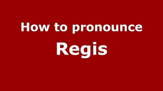 How to pronounce Regis Brazilian PortugueseBrazil  PronounceNamescom [upl. by Arbmahs]