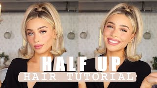 HALFUP FLIPPEDENDS HAIR TUTORIAL  KIM K INSPIRED [upl. by Docia]