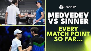 Every Daniil Medvedev vs Jannik Sinner Match Point So Far [upl. by Ailedamla]