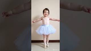 Baby dancing ballet in ballet skirt baby angry poor cute [upl. by Blondelle]