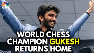 LIVE  World Chess Champion Gukesh Returns Home To Chennai  Chennai Airport  Ding Liren  N18L [upl. by Arielle]