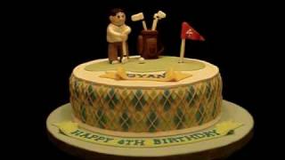 Golf Theme  Argyle Theme Fondant Birthday Cake [upl. by Yunfei]