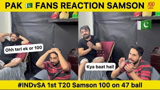 PAK 🇵🇰 Fans Live Reaction on SANJU SAMSON 100 on 47 Balls  IND vs SA 1st T20 Pakistan Reaction [upl. by Naut]