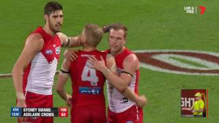 Hannebery ices it for the Swans  AFL [upl. by Nailimixam927]