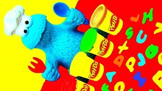 Play Doh Cookie Monster Learn ABCs Alphabet Playdough Sesame Street [upl. by Sada200]