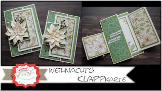 Weihnachtskarte basteln  besondere Kartenform  Stampin´Up  Anleitung  Weihnachtsstern  einfach [upl. by Tullus]