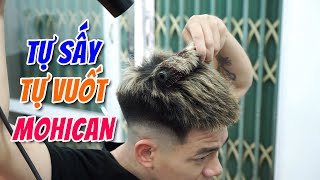 Hướng dẫn TỰ SẤY TỰ VUỐT SÁP tạo kiểu MOHICAN tại nhà  chinhbarbercom [upl. by Engelhart735]