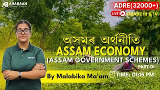 Assam Economy  Pt01  ADRE  For all Govt Exam  Malabika Maam  Aharaan [upl. by Ycnaf]