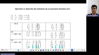 Ejercicio 2 Solución de sistemas de ecuaciones lineales 3x3 20241019 194821 Grabación de la reunió [upl. by Ergener]