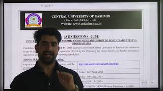 Registration CUET 2024 and Admission In Central University Of Kashmir 2024  CUET PG CUKashmir [upl. by Immaj]