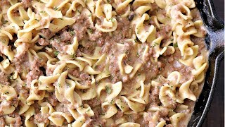 Easy Ground Beef Stroganoff with Cream of Mushroom Soup [upl. by Furmark]