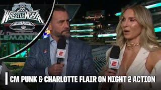 WrestleMania XL Night 2 REACTION 👏 CM Punk and Charlotte Flair on ALL the ACTION 👀  WWE on ESPN [upl. by Millwater]