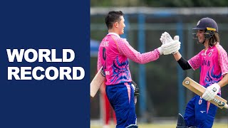 Japan Cricket World Record Partnership of 258 vs China [upl. by Dash]