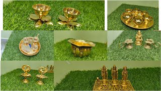 Ramparivar ser7680074146 Different types of brass diyas  bowls tie bowl gowramma set [upl. by Anaerdna]