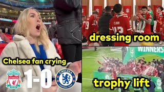 Chelsea fans angry reaction and Liverpool dressing room celebration [upl. by Enitsyrhc325]