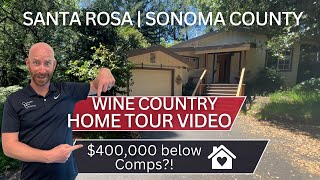 Home For Sale In Santa Rosa  Sonoma County Fix or Flip  Full Home Tour [upl. by Airdnassac65]