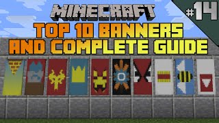 Minecraft top 10 banner designs Ep 14 With tutorial [upl. by Grimona]