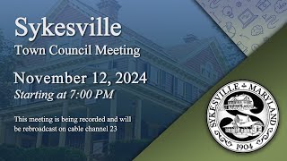 Sykesville Town Council Meeting 11122024 [upl. by Tronna]