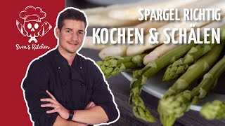 Grünen Spargel richtig schälen zubereiten amp Grüner Spargel kochen [upl. by Aloysia]