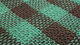 The Woven Filet Gingham Blanket  Crochet Tutorial [upl. by Assenov759]