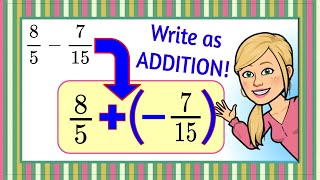 5 Steps to Subtract Rational Numbers in Fraction Form  Grade 7 Math  7NSA1 💚 [upl. by Nahgrom521]