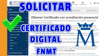 Como solicitar certificado digital FMNT para renovar NIE para solicitar nacionalidad para tramites [upl. by Benildis]