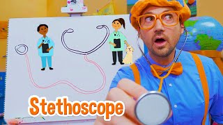 How To Draw A Stethoscope  EASY ART FOR KIDS  Blippis Drawing Lesson [upl. by Leaffar]