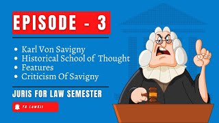 Karl Von Savigny  Historical School of Thought  Features Criticism Of Savigny fg lawkit [upl. by Lang]