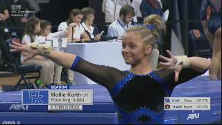 Mollie Korth Kentucky  Floor Exercise 9800  Kentucky at Auburn 2018 [upl. by Azilef]