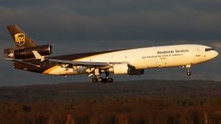 UPS McDonnell Douglas MD11 Arrival during perfect winter evening light conditions  HD [upl. by Yelrahs]