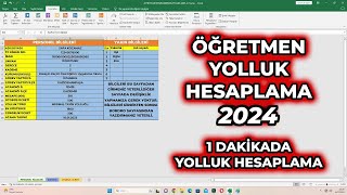 ÖĞRETMEN YOLLUK HESAPLAMA 2024 1 Dakikada Yolluk Hesaplama [upl. by Aslin291]