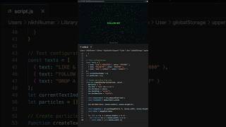 Interactive Particle Text Animation JavaScript Tutorial Shortsshort videos developerxon youtube [upl. by Joslyn]