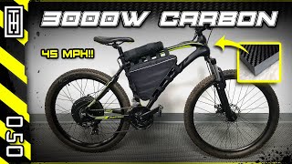 🚲 Custom 3000W Carbon Frame 72V EBike 45MPH Full Build in 11 minutes [upl. by Jonme]