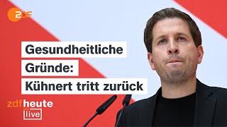 SPDGeneralsekretär Kühnert tritt zurück  Statement von Esken und Klingbeil bei ZDFheute live [upl. by Esil394]