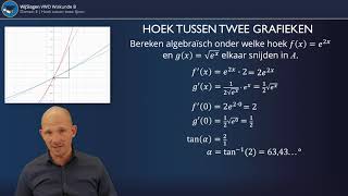 Hoek tussen twee lijnen bepalen in een assenstelsel met differentiëren [upl. by Portwin883]