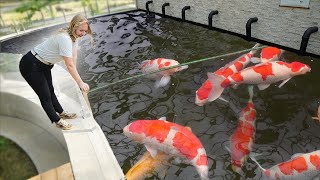 BUILDING A MASSIVE KOI POND  FINAL RESULT [upl. by Rotman]