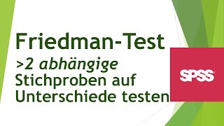 FriedmanTest in SPSS  Funktionsweise und Interpretation  Daten analysieren in SPSS 31 [upl. by Aennil368]