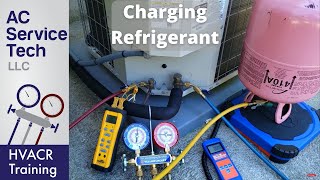 Charging R410A Refrigerant into an Air Conditioner Pressures Temps Tips [upl. by Anyala]