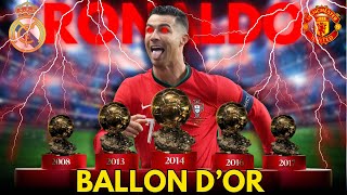 Unstoppable Cristiano Ronaldo Reliving His 5 Iconic Ballon dOr Seasons [upl. by Yditsahc]