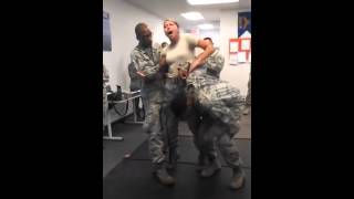 Soldier gets tazed and grabs a mans junk Funny [upl. by Nodanrb]