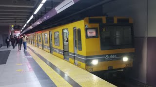 Tren Subterráneo 🚇 Línea E de Buenos Aires saliendo de Estación Correo Central a Retiro [upl. by Ipoillak887]