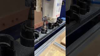 Changing a CNC bit with an ATC cnc cncwoodworking woodworkingmachines wood woodworkingtools [upl. by Neisa]